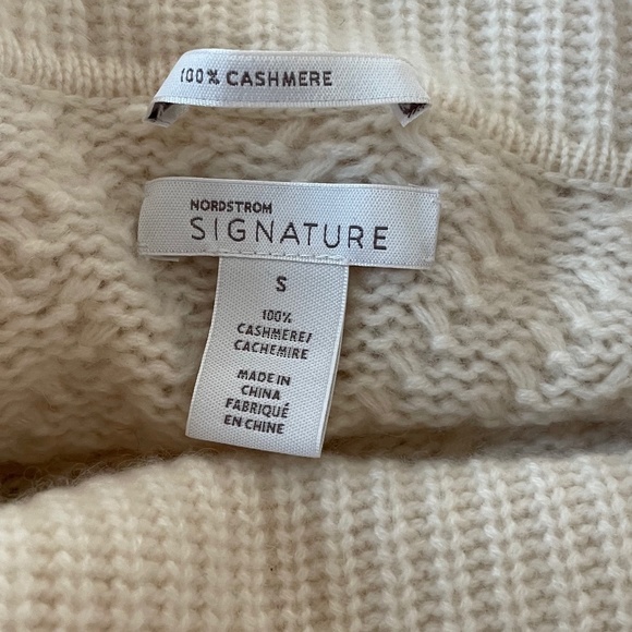 Chevron Pattern Cashmere Cowl Neck Sweater NORDSTROM SIGNATURE - Picture 9 of 10